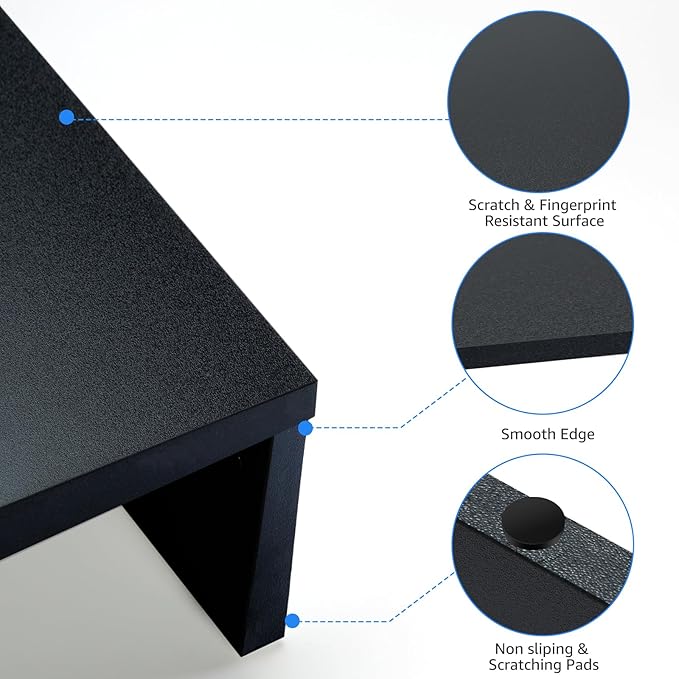 Dual Monitor Stand Riser for 2 Monitors, Monitor Stand for Desk, Adjustable Length Swivel Angle Wooden Desktop Organizer Stand Riser with Smartphone Holder for PC Monitor, Rustic Brown