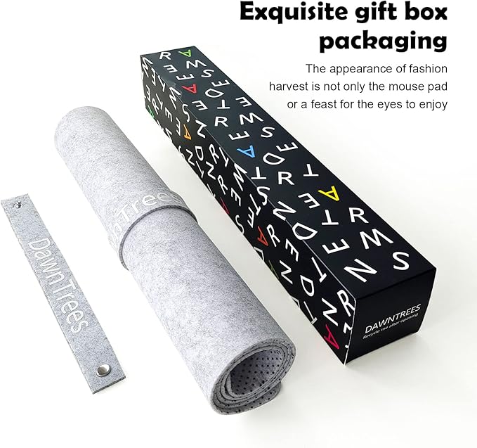 Large Felt Desk Mat,39.4''x19.69'' Non-Slip Desk Pad Protector,Keyboard Mat,100x50CM Full Desk Mouse pad for Home and Office (Light Gray)