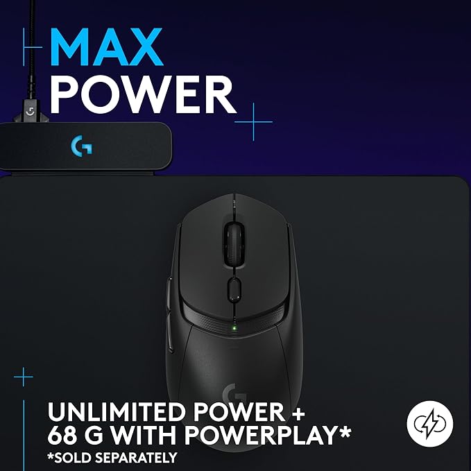 Logitech G309 Lightspeed Wireless Gaming Mouse, Lightweight, LIGHTFORCE Hybrid Switches, Hero 25K Sensor, 86g & 300+ hr Battery Life with AA Battery, 6 Programmable Buttons, PC & Mac - Black