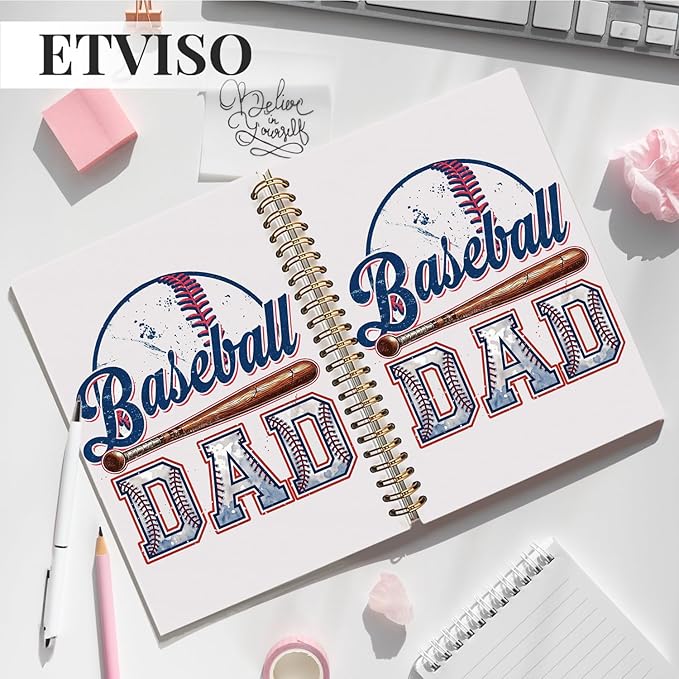 Baseball Dad Notebook, Baseball Dad Gifts Notebooks for Note Taking, Gifts for Baseballs Lovers Players Journal, Vintage Baseballs Daddy Journals for Writing, 5.5x8.3 Inch