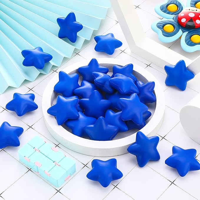 30 Pieces Star Stress Ball Bulk Mini Foam Stress Relief Ball for School Carnival Reward, Student Prizes, Party Bag Fillers