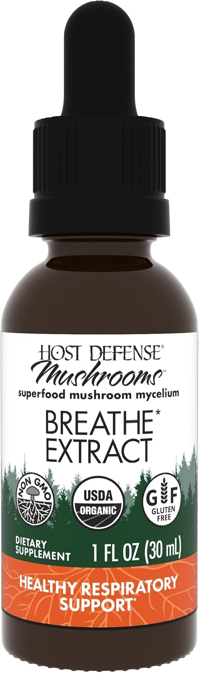Host Defense Breathe* Extract - Immune & Respiratory Support Mushroom Liquid Supplement - Herbal Lung Health Supplement with Chaga, Reishi & Cordyceps - 1 fl oz (30 Servings)*