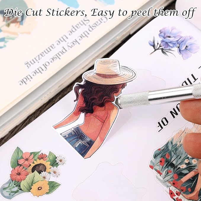 AVECMOI Summer Vacation Stickers for Women, PET & Paper Holiday Sticker Book with 203 Images for Travel Journal, Planner, Scrapbooking, Themed Album, A5