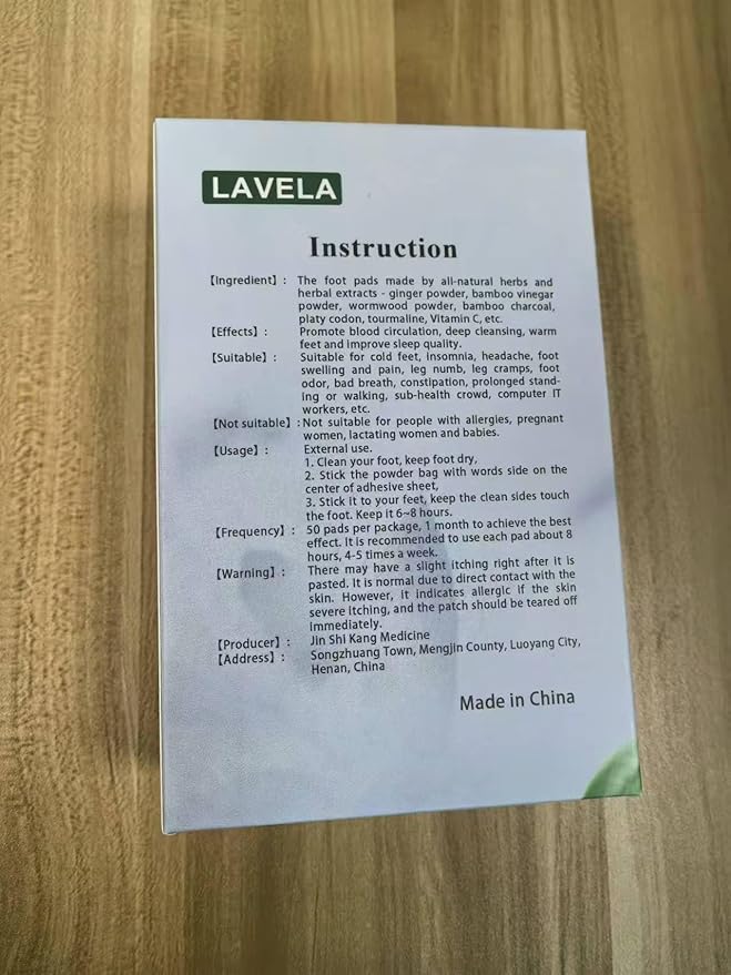 LAVELA Deep Cleansing Foot Pads –Ginger Oil Foot Pads for Foot Care, Lymphatic Drainage Foot Patches, Help for Body Deep Cleansing, Relief Stress and Promote Sleeping (50 Pads)