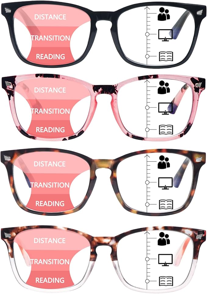 SIGVAN Progressive Multifocal Computer Glasses Women Men Blue Light Blocking Reading Glasses Spring Hinge Readers