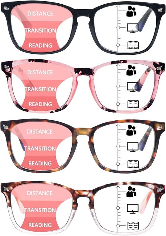 SIGVAN Progressive Multifocal Computer Glasses Women Men Blue Light Blocking Reading Glasses Spring Hinge Readers