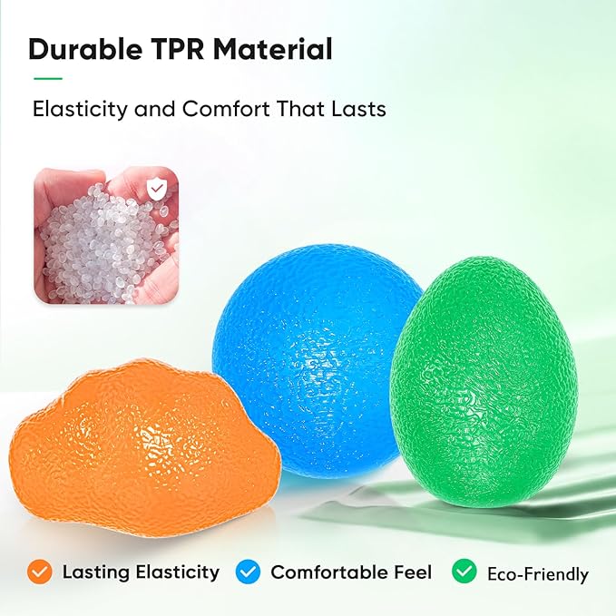 FitBeast Stress Balls for Adults, Hand Exercise Balls 6 Pack, Stress Relief & Grip Strength Trainer, Squishy Balls & Squeeze Balls for Arthritis, Carpal Tunnel, Hand Therapy with 3 Resistance Levels