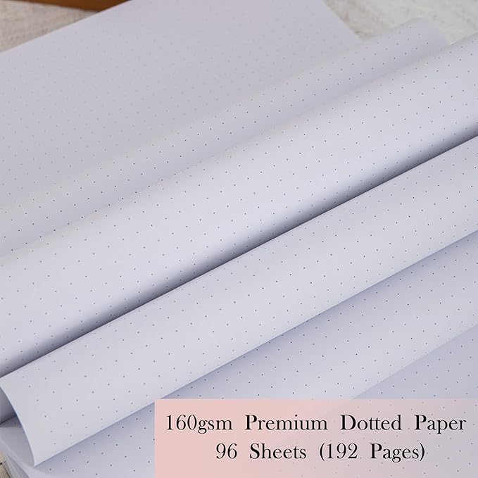 Bullet Dotted Journal, No Bleed Thick 160gsm Dotted Journal, A5 Dot Notebook, 5.8 X 8.2 IN, Hardcover Notebooks for Personal Organizers