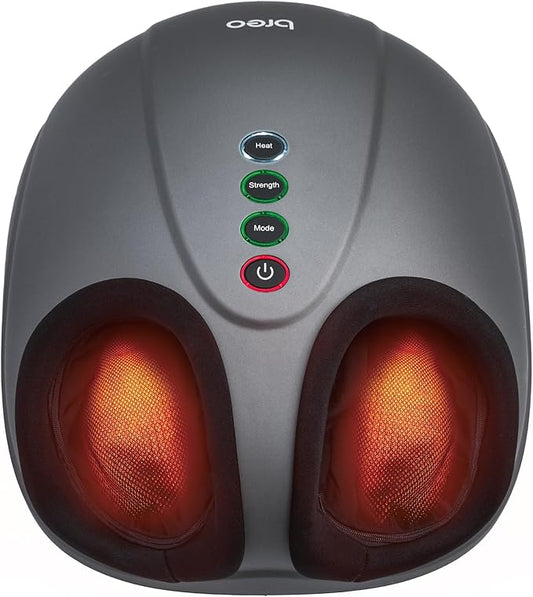 Breo Foot Massager with Heat, Deep Tissue Kneading, Shiatsu Massage Machine for Relax, Relieve Foot Pain, Plantar Fasciitis, Fits Feet Up to Men Size 12, Mother's Day Gift