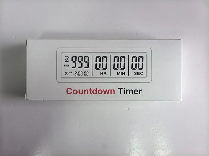 Digital Countdown Days Timer - Black Upgraded Big 999 Days Count Down Clock with Stand Strong Magnetic Back for Vacation Retirement Wedding Holiday