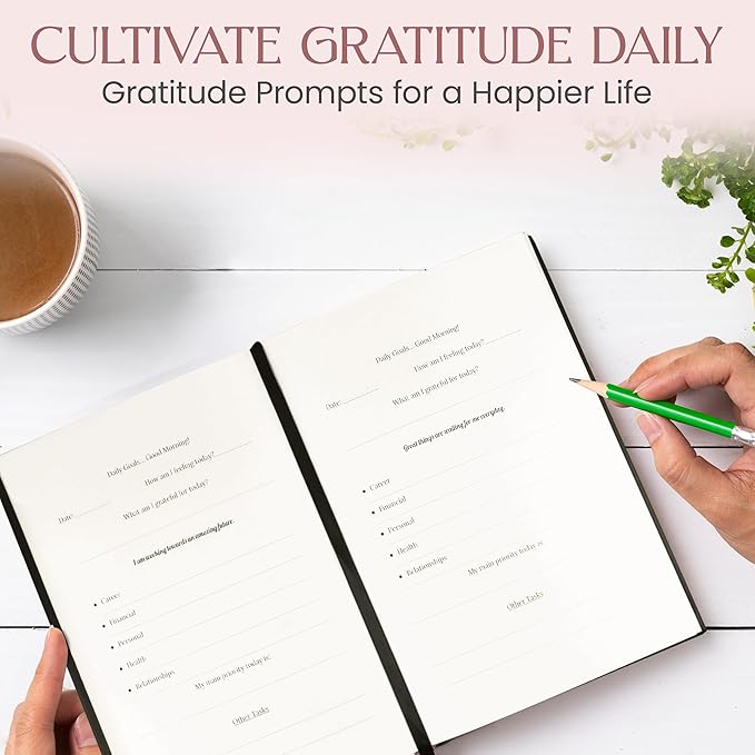 Manifestation Journal – 5 Minute Self Care Journal for Women – Guided Daily Planner Notebook w/Affirmations, Vision Board & Goal Setting – Hardcover Goal Planner for Manifesting Dreams