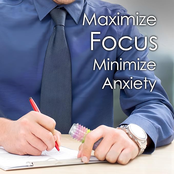 Lisgicabin Little Ouchies Pain Fidget, Pain Stim Fidget for Adults, Spiky Sensory Stim Tool for Anxiety and Stress Relief(2 Pack Rainbow + Pink)