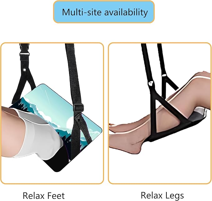 Airplane Foot Hammock Ajustable Foot Hammock for Plane Travel Comfort Travel Essentials Portable Airplane Foot Rest,Long Flight Accessories (Forest, 2 Pack)