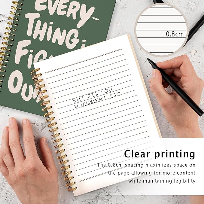 Everything is Figureoutable Inspirational Notebook, Motivational Journals for Women Men, Positivity Journal, Positive Affirmations Quote Hardcover Spiral Notebooks 5.5x8.3 Inch