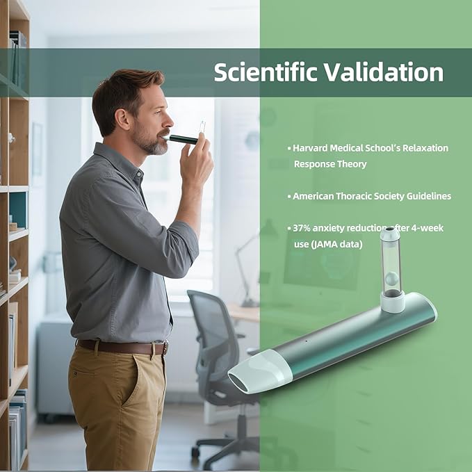 Portable Breath Balancer 3 Minutes of Quick Decompression and Sleep aid,Relieves Anxiety and Improves Focus,Sports Recovery Artifact & Corporate Health Gift & Family Mindfulness Gift (Light Green)