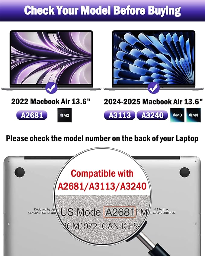 F FORITO 2-Pack Anti Blue Light Matte Screen Protector Compatible with MacBook Air 13.6 inch (2022-2025, M2, M3, M4), Eye Protection Blue Light Blocking & Anti Glare Laptop Screen Protector