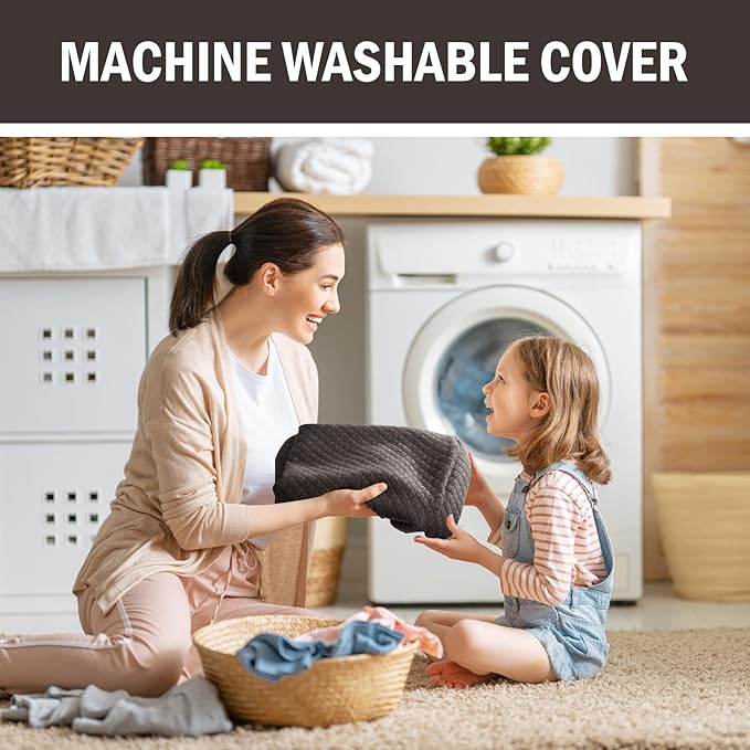 HOMBYS Lumbar Support Pillow for Recliner Chair, Memory Foam Back Support Cushion for Elderly,Extra Large Lumbar Support Pillow,Thick Backrest for Home Reading (Dark Coffee, 20“x13.5"x5")