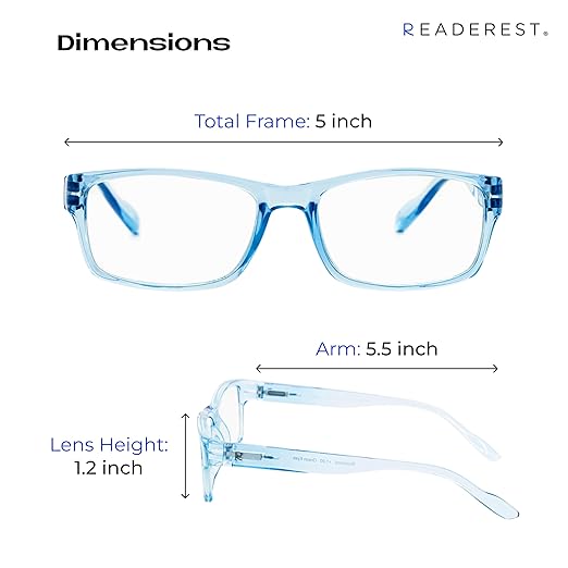 Readerest Blue Light Blocking Glasses – Computer Eyewear, UV Protection, Eye Strain & Glare Reduction, Lightweight Frame