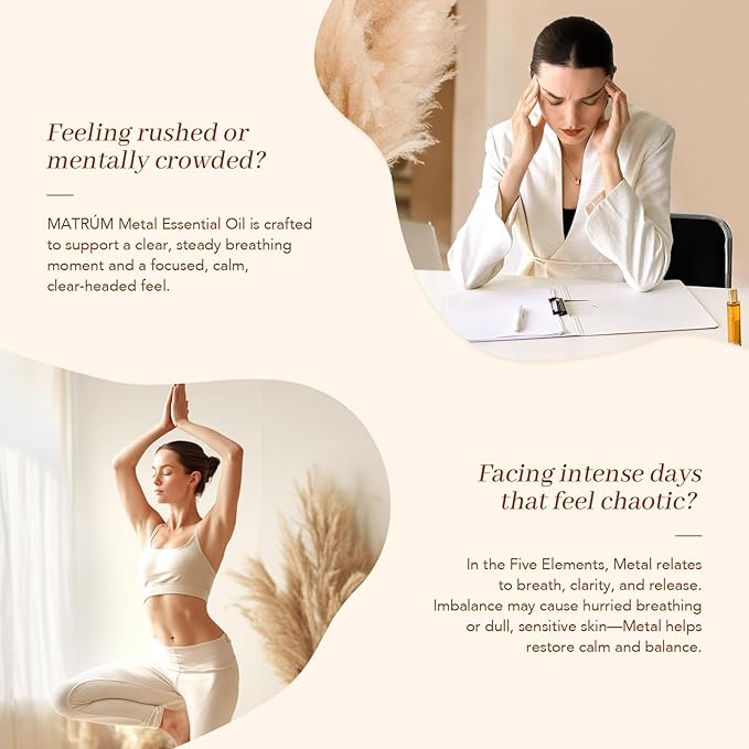 MATRUM Breath, Focused, Calm and Clear-Headed Essential Oil Roller | Metal Element | Lemon, Orange, Tea Tree, Frankincense, Boswellia Carterii, Picea Leaf, Mentholum, Ginger Oil etc, 0.5 Fl Oz