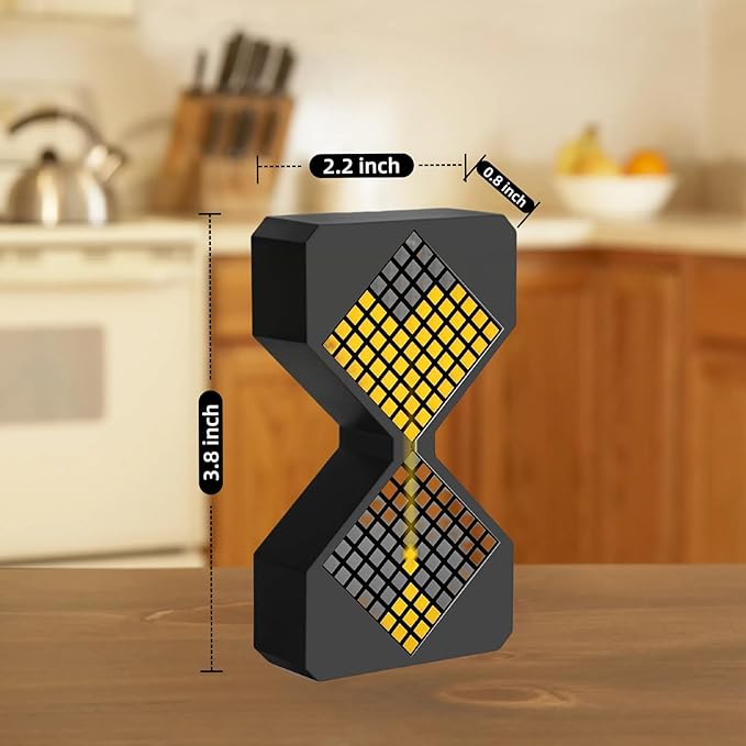 Digital Hourglass 1-30 Minute Freely Adjustable Gravity Timer Dynamic Flow Cube Led Night Light Hourglass Timer for Classroom Home Office Cooking (White, Blue Light Source)