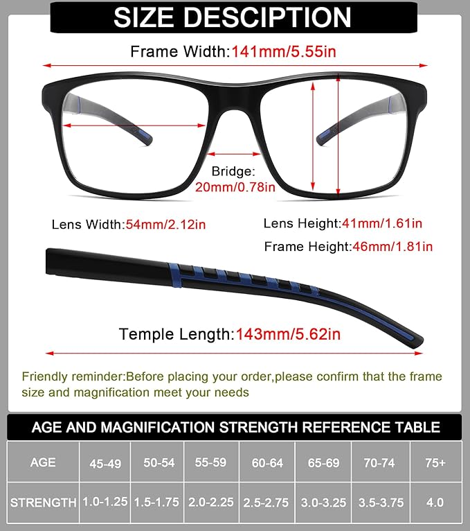 3 Pack Professional Blue Light Blocking Glasses Mens Computer Glasses Anti Glare/Eyestrain/Dryness Filter UV,Stylish Large Oversized Two Tone Frame Spring Hinge Eyeglass 0 Strength