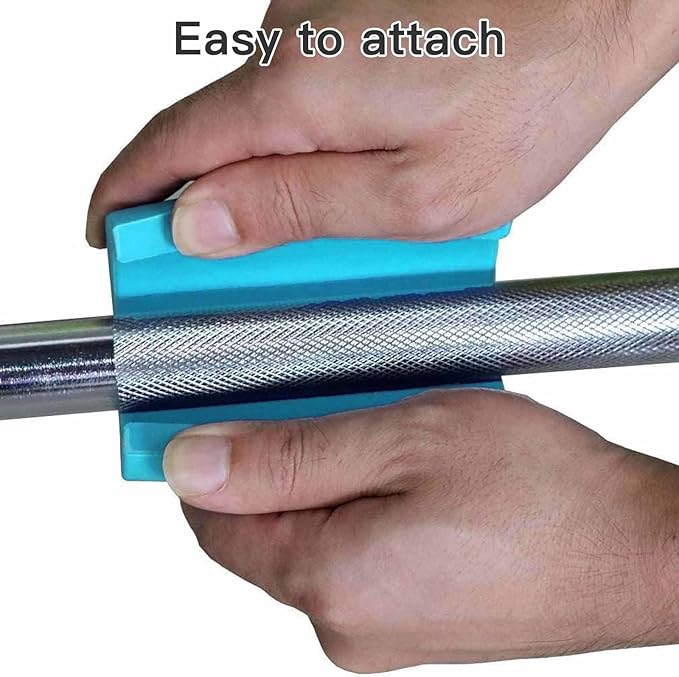 Thick Dumbbell & Barbell Grips for Weightlifting - High-Density Silicone Rubber, Non-Slip Gym Grips for Muscle Growth, Hand Stress Relief, Arm Blaster Adapter (1 Pair)