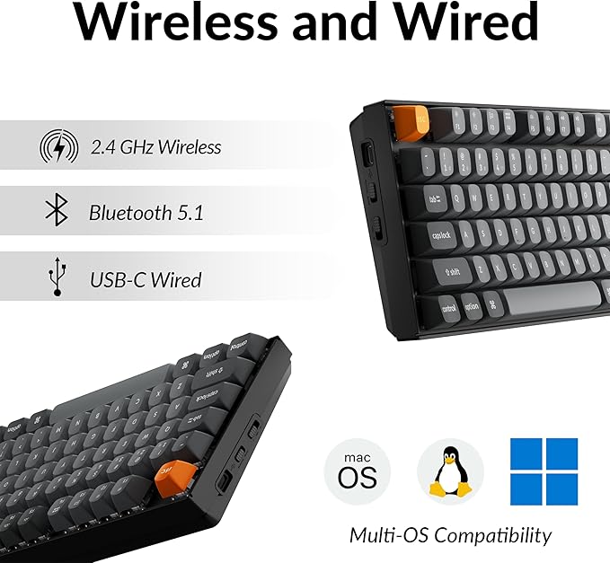 Keychron K8 Max TKL Mechanical Keyboard Wireless, 87 Keys QMK 2.4 GHz/Bluetooth 5.1/Wired Connection, White Backlit with Programmable Keychron Super Red Switch for macOS Windows Linux