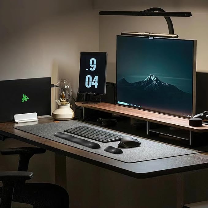 UnivoColors Design-Wave Wrist Rest, Artificial Sheepskin+Memory Foam+Ergonomic+Anti-Slip Gel, Resilience Support During Work and Gaming,Mouse Accessory,Grey