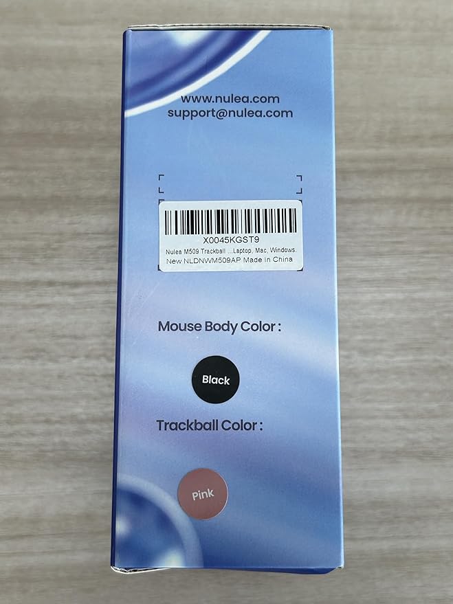 Nulea M509 Trackball Mouse Wired, Ergonomic Design, Easy Thumb Control, Precise & Smooth Tracking, 2-in-1 Interface (Type A &Type C), Compatible for PC, Laptop, Mac, Windows(Pink).