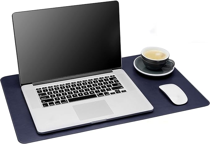 Gallaway Leather Desk Pad – 25 x 17 inch - Desk Mat Home Office Desk Accessories Desktop Protector XXL Mouse Pad Writing Desk Blotter - Navy Blue - Medium
