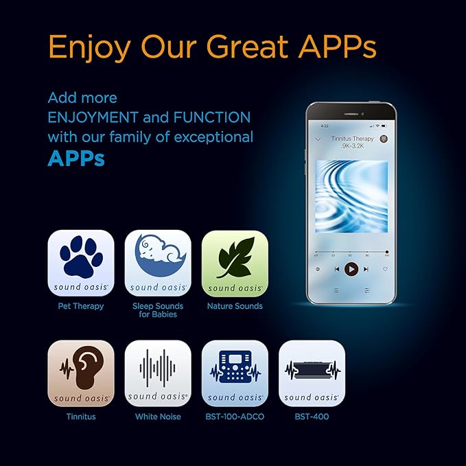 Sound Oasis Bluetooth White Noise Machine – Portable Sound Machine with 20 Non-Looping Nature, Pink & Brown Noise Sounds, Tinnitus Masker for Sleep, Baby, Office & Travel, Rechargeable