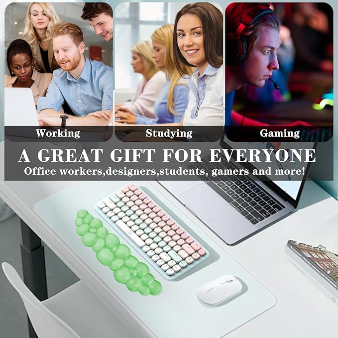 Gel Cloud Keyboard Wrist Rest, Cute Wrist Support and Arm Support Keyboard Rest for Keyboard Typing Pain Relief，Suitable for Office/Computer/Laptop/Gaming（Keyboard Wrist Rest Green）