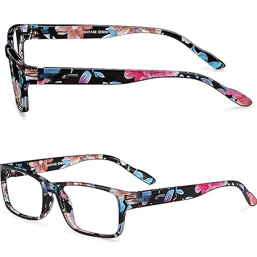 Readerest 1.0 Blue Light Reading Glasses - Lightweight Computer Glasses - Eye Strain, UV Glare Protection (Floral)