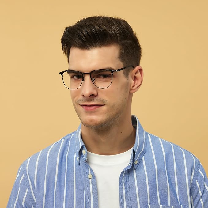 GUDVUE Blue Light Glasses, Computer/Gaming/TV/Phones Glasses for Women/men, Anti Glare/UV400/Eye Strain, Oval Shiny Black