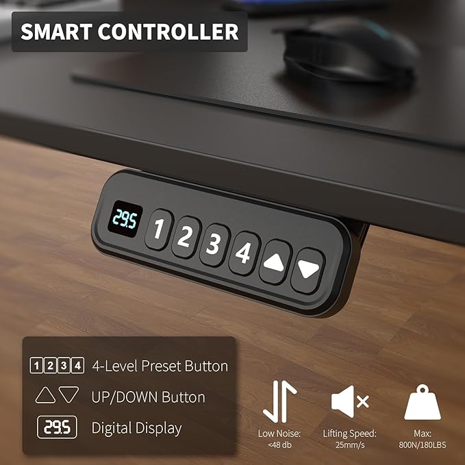 48 x 30 Inch Electric Standing Desk with 2 Drawers, Adjustable Height Widened Stand Up Desk with Storage, Sit to Stand Ergonomic Workstation for Home Office, Classic Black