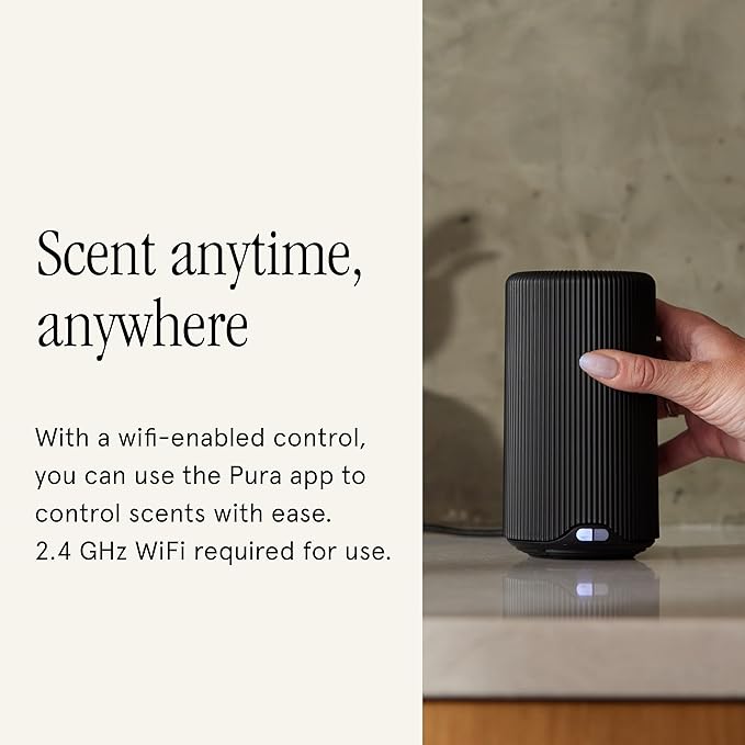 Pura Plus Smart Home Fragrance Diffuser for Large Spaces - Adjust Scent Intensity, Set Schedules & Timers, and More in Pura App - Fragrances Sold Separately - Black