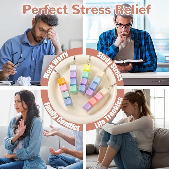 5Pcs Keyboard Fidget Toy, Colorful Loud Fidget Keyboard Keychain 4-in-1 Keyboard Clicker Fidget Toy Stress Relief, Fidget Sensory Fun Toys for Anxiety Decompression