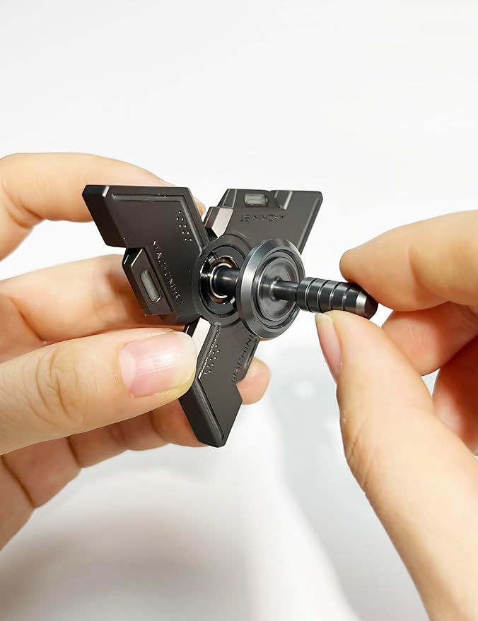 Metal Fidget Spinner for Kids and Adults, High Speed and Silence Colorful Glowing, Cool Fidget Spinner, Anti-Anxiety and Stress Release (Light Gray and Silver)