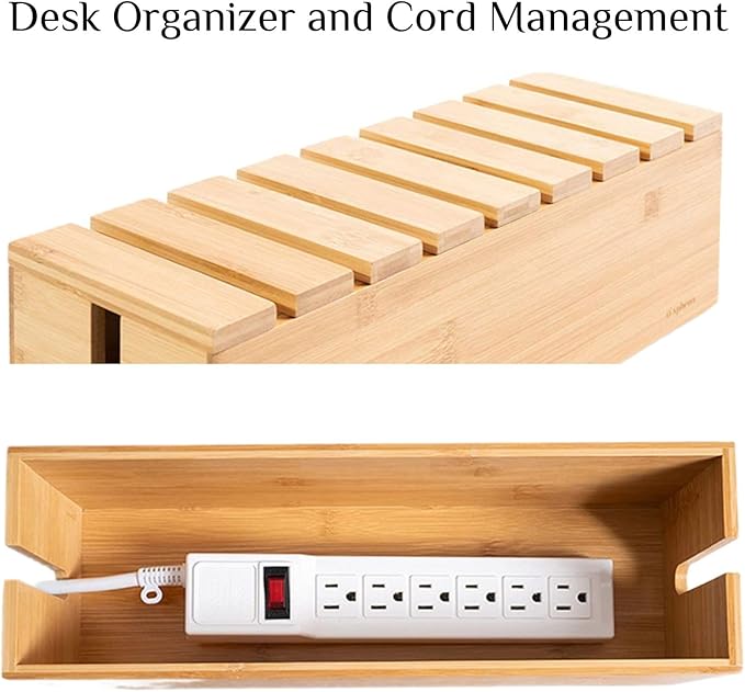 Multiple Charging Station Rack with Cable Box Organizer Cable Management Box to Hide Desktop Cables and Floor Cables, Power Cord Management Box for Cord Management