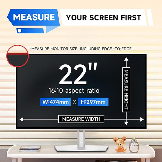 IPROKKO 【2 Pack】 22 inch Anti-Blue Light Monitor Screen Protector for 16:10 Widescreen,Removable Anti Glare Blue Light Blocking Screen Filter，LED PC Anti-UV Eye Protection Filter Film
