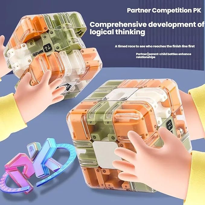 New Large Labyrinth 3D Puzzles Maze Cube - Spatial Awareness Brain Training Toy for Stress Relief & Logic Development, High - Difficulty Puzzle, 3D Maze Magic Cube & Ball, Brain Training Puzzle