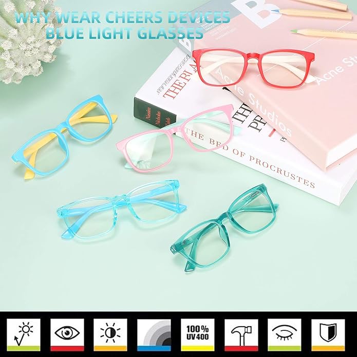 CHEERS DEVICES Blue Light Blocking Glasses for Kids Boys Girls Teens - Computer Glasses with Unbreakable Frame and Anti-Glare