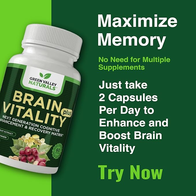 Brain Vitality Plus™ – Advanced Supplement for Memory and Focus a Nootropic for Mental Clarity