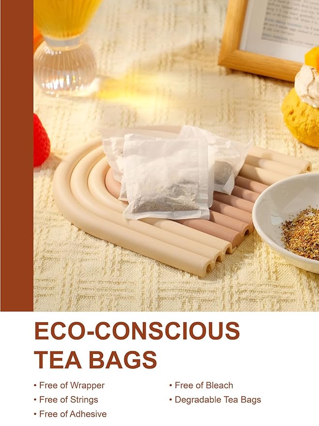 TeeLux Mango Ginger Tea, Zesty Ginger Root & Warm Cinnamon & Sweet Spices Blend, Caffeine Free, Aromatic & Flavorful, 100 Count