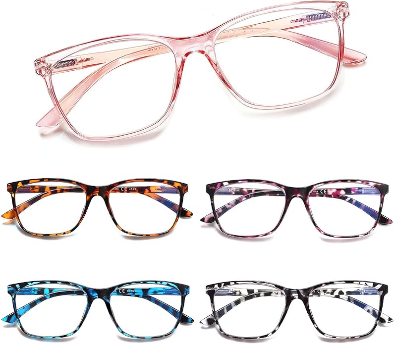 SIGVAN Ladies Reading Glasses Blue Light Blocking Spring Hinge Fashion Pattern Print Eyeglasses for Women