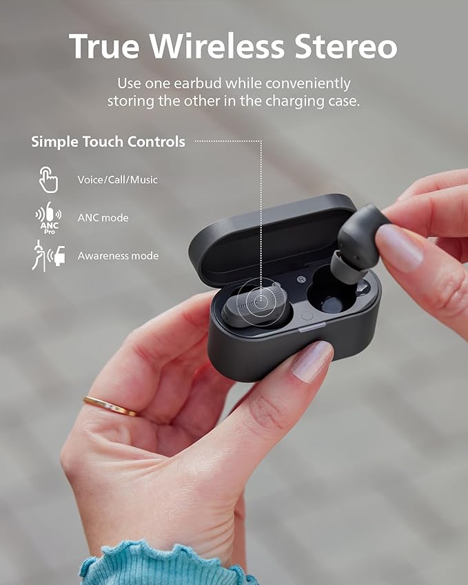 PHILIPS TAT3519 Wireless Earbuds,True Wireless Headphones with Noise Canceling Pro,Dynamic Bass,Clear Call,24 H Battery Life,Fast Charging,Bluetooth 5.3,IPX4,App/Touch Control,Black