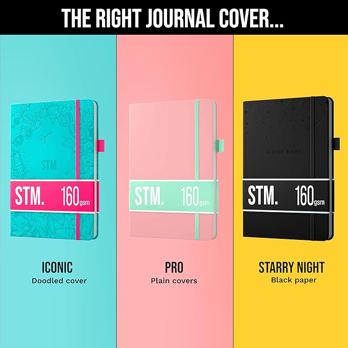 Bullet Dotted Journal Dot Grid Notebook | A5 Daily Journaling Notebooks for Personal Writing, Work, Women | 120gsm Thick Paper, Hard cover, Lay Flat Binding | 5x7 Journals Cuaderno Libretas de apuntes