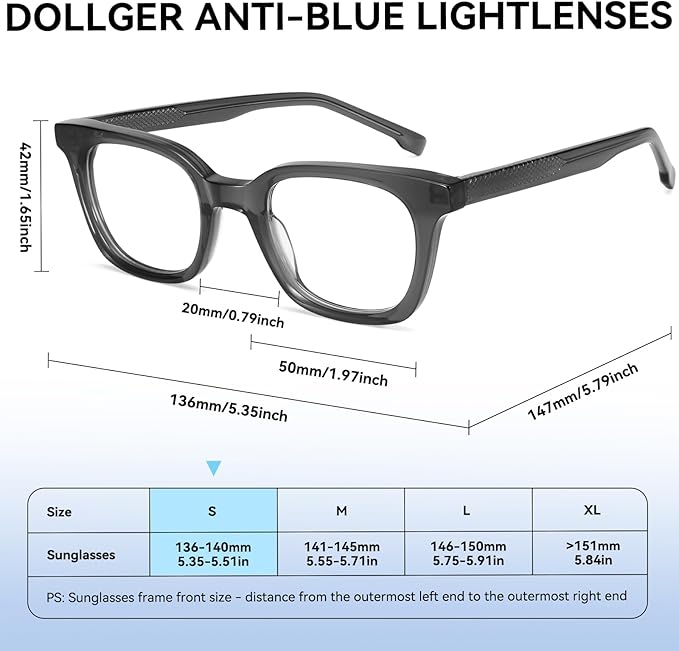 Dollger Blue Light Blocking Glasses For Woman Men Thick Frame Round Non-Prescription, pertain Work，Computer Gaming，TV