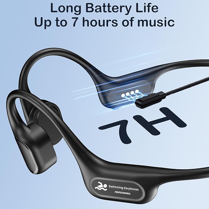 Bone Conduction Swimming Headphones, IP68 Waterproof Earbuds with 32GB MP3, Bluetooth 5.4 Open Ear Sport Earphones, Underwater Headphones for Swimming, Running, Cycling, Marathon-SurfAudio