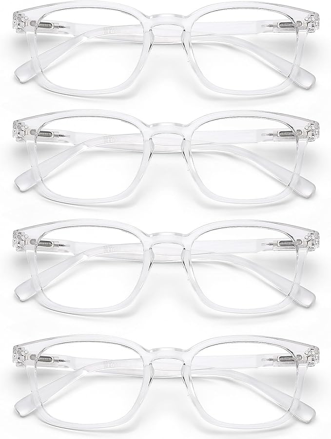 AQWANO 4 Pack Computer Reading Glasses Blue Light Filter Readers Glare Glasses for Men Women